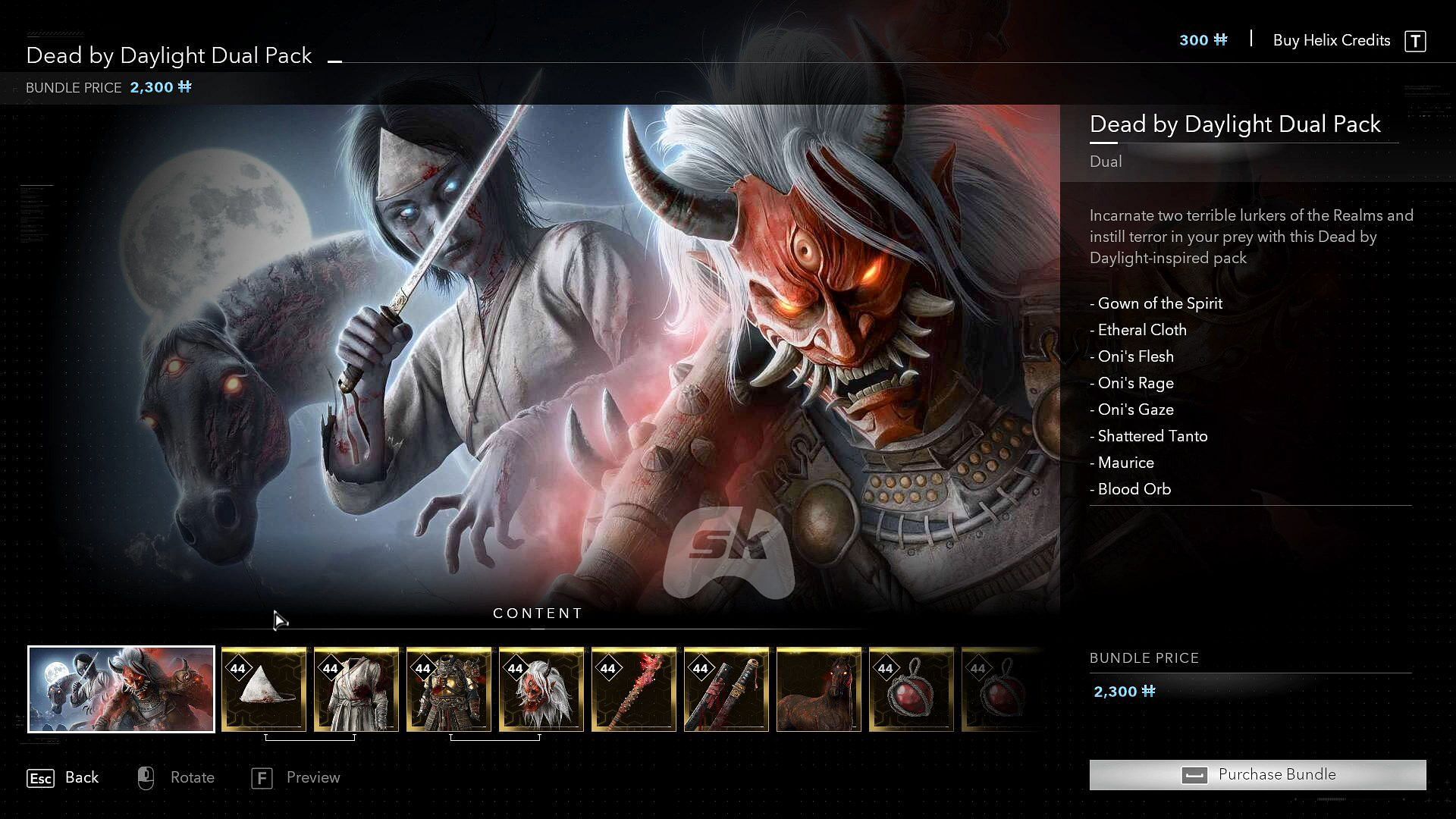 The Dead by Daylight bundle costs 2300 Helix Credits (Image via Sportskeeda Gaming // Ubisoft)